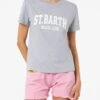 MC2 Saint Barth Woman Cotton Jersey Crewneck T-shirt Emilie With Saint Barth Beach Club Print -MC2 Saint Barth Shop UID EMI000105454F WOMAN T SHIRT GREY 1