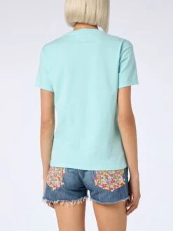 MC2 Saint Barth Woman Cotton Jersey Crewneck T-shirt Emilie With St. Barth Beach Club Print -MC2 Saint Barth Shop UID EMI000105459F WOMAN T SHIRT GREEN 20240727163500 3