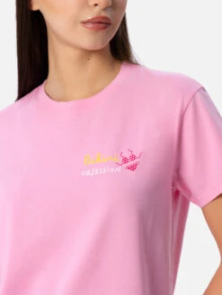 MC2 Saint Barth Woman Cotton Jersey Crewneck T-shirt Emilie With Bikini Obsession Embroidery -MC2 Saint Barth Shop UID EMI000105695F WOMAN T SHIRT PINK 03