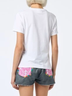 MC2 Saint Barth Woman Cotton Jersey Crewneck T-shirt Emilie With Girls Just Wanna Have Sun Embroidery -MC2 Saint Barth Shop UID EMI000105716F WOMAN T SHIRT WHITE 2