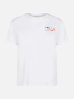 MC2 Saint Barth Woman Cotton Jersey Crewneck T-shirt Emilie With Girls Just Wanna Have Sun Embroidery -MC2 Saint Barth Shop UID EMI000105716F WOMAN T SHIRT WHITE 4
