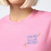 MC2 Saint Barth Woman Cotton Jersey Crewneck T-shirt Emilie With Stressed But Well Dressed Embroidery