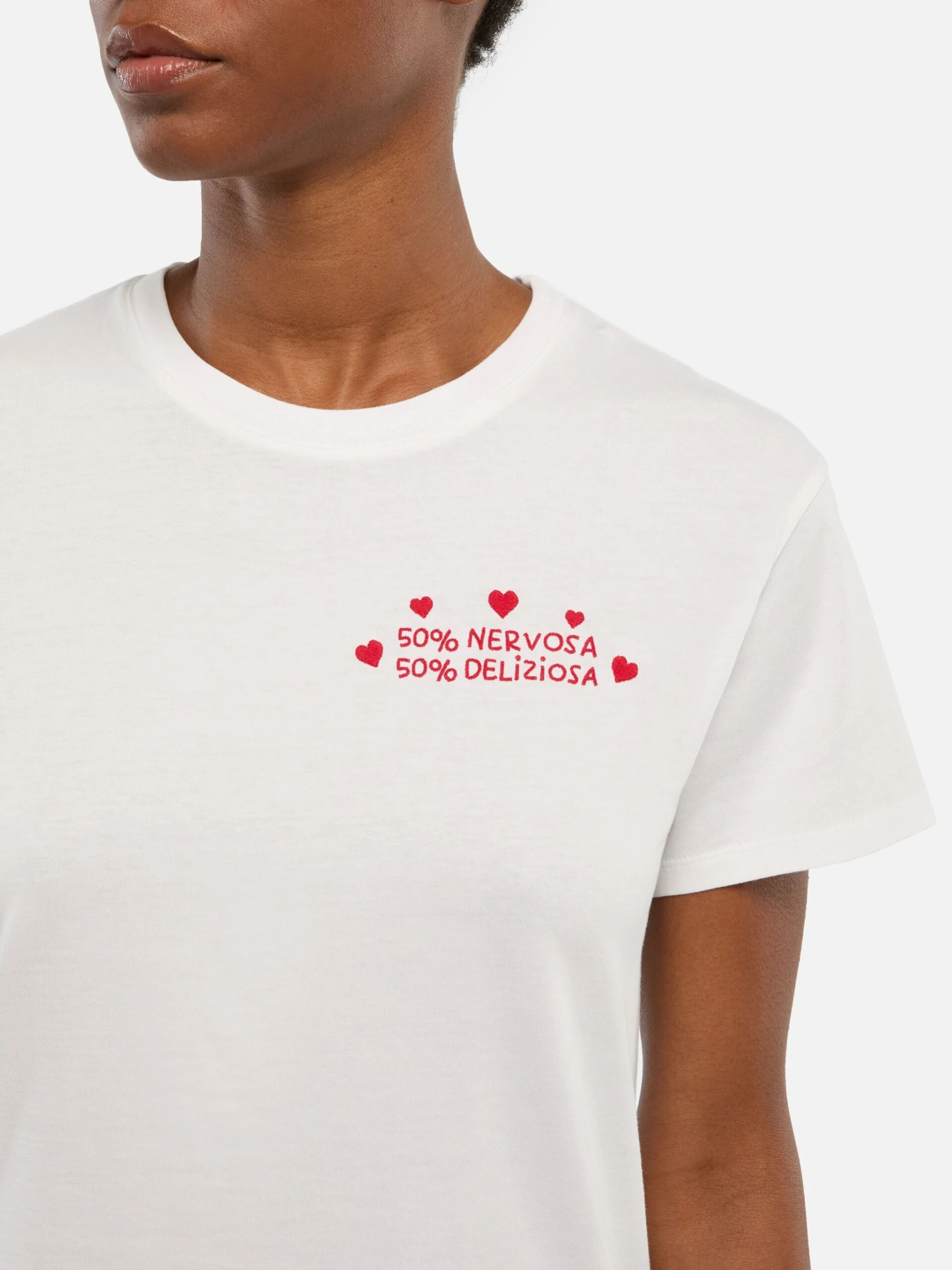 MC2 Saint Barth Emilie Cotton T-shirt With 50 Nervosa 50 Deliziosa Embroidery 3 MC2 Saint Barth Emilie Cotton T-shirt With 50 Nervosa 50 Deliziosa Embroidery