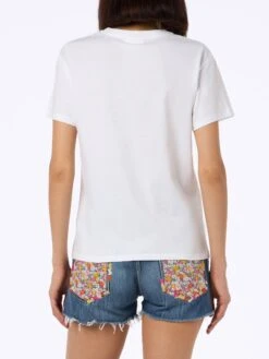 MC2 Saint Barth Woman White Cotton Jersey Crewneck T-shirt Emilie With Bollicine Queen Embroidery -MC2 Saint Barth Shop UID EMI000109828F WOMAN T SHIRT WHITE 20240627153500 3