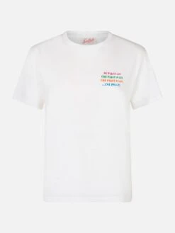 MC2 Saint Barth Woman White Cotton Jersey Crewneck T-shirt Emiilie With Mi Piace Lui... Embroidery -MC2 Saint Barth Shop UID EMI000109840F WOMAN T SHIRT WHITE 20240905103500 1