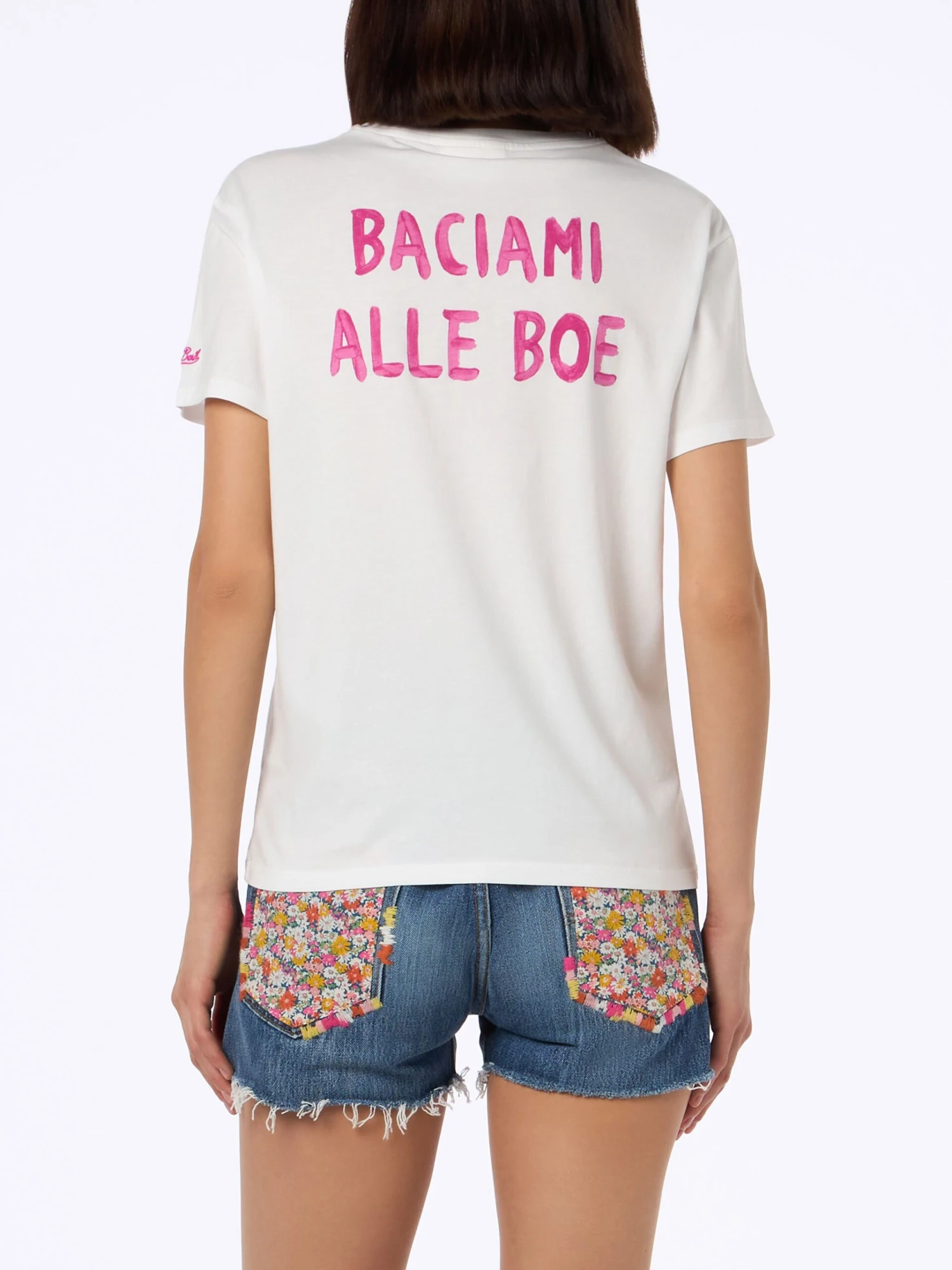 MC2 Saint Barth Woman Cotton Jersey Crewneck T-shirt Emilie With Baciami Alle Boe Print | ALLE BOE SPECIAL EDITION 4 MC2 Saint Barth Woman Cotton Jersey Crewneck T-shirt Emilie With Baciami Alle Boe Print | ALLE BOE SPECIAL EDITION - Image 2