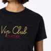 MC2 Saint Barth Woman Heavy Cotton Black T-shirt Emilie With Vip Club Cortina Embroidery | VIP CLUB CORTINA SPECIAL EDITION -MC2 Saint Barth Shop UID EMI000200609G STBW T SHIRT BLACK 20240903140000 4