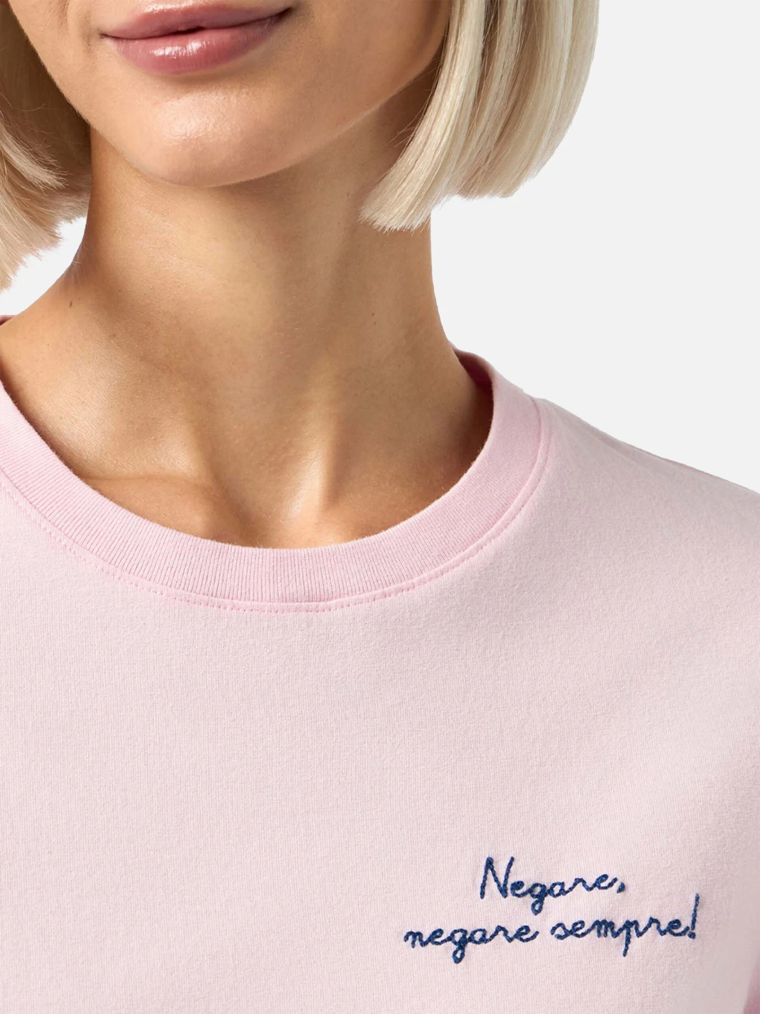 MC2 Saint Barth Woman Heavy Cotton Pink T-shirt Emilie With Negare, Negare Sempre! Embroidery | VACANZE DI NATALE SPECIAL EDITION 3 MC2 Saint Barth Woman Heavy Cotton Pink T-shirt Emilie With Negare, Negare Sempre! Embroidery | VACANZE DI NATALE SPECIAL EDITION