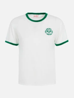 MC2 Saint Barth Woman Cotton Jersey Crewneck T-shirt Emilie With Terry Details -MC2 Saint Barth Shop UID EMI000304779F WOMAN T SHIRT GREEN 01 6b5eed9a 6e50 4575 bac6 86aa9918aa57