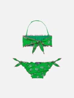 MC2 Saint Barth Girl Bandeau Bikini With Paisley Print -MC2 Saint Barth Shop UID EMY000100664B GIRL BIKINI GREEN MC2 MC2 02