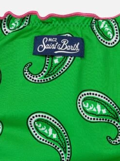 MC2 Saint Barth Girl Bandeau Bikini With Paisley Print -MC2 Saint Barth Shop UID EMY000100664B GIRL BIKINI GREEN MC2 MC2 03