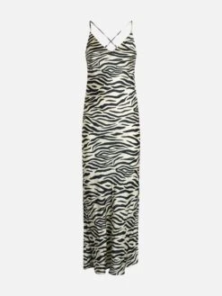 MC2 Saint Barth Woman Satin Zebra Slip Dress Eydis -MC2 Saint Barth Shop UID EYDI00105584F WOMAN DRESS WHITE 1