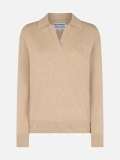 MC2 Saint Barth Woman Beige Cashmere Blend Sweater Eze With Polo Collar 9 MC2 Saint Barth Woman Beige Cashmere Blend Sweater Eze With Polo Collar -MC2 Saint Barth Shop UID EZE000100045G WOMAN KNITWEAR BROWN 20240917123501 1