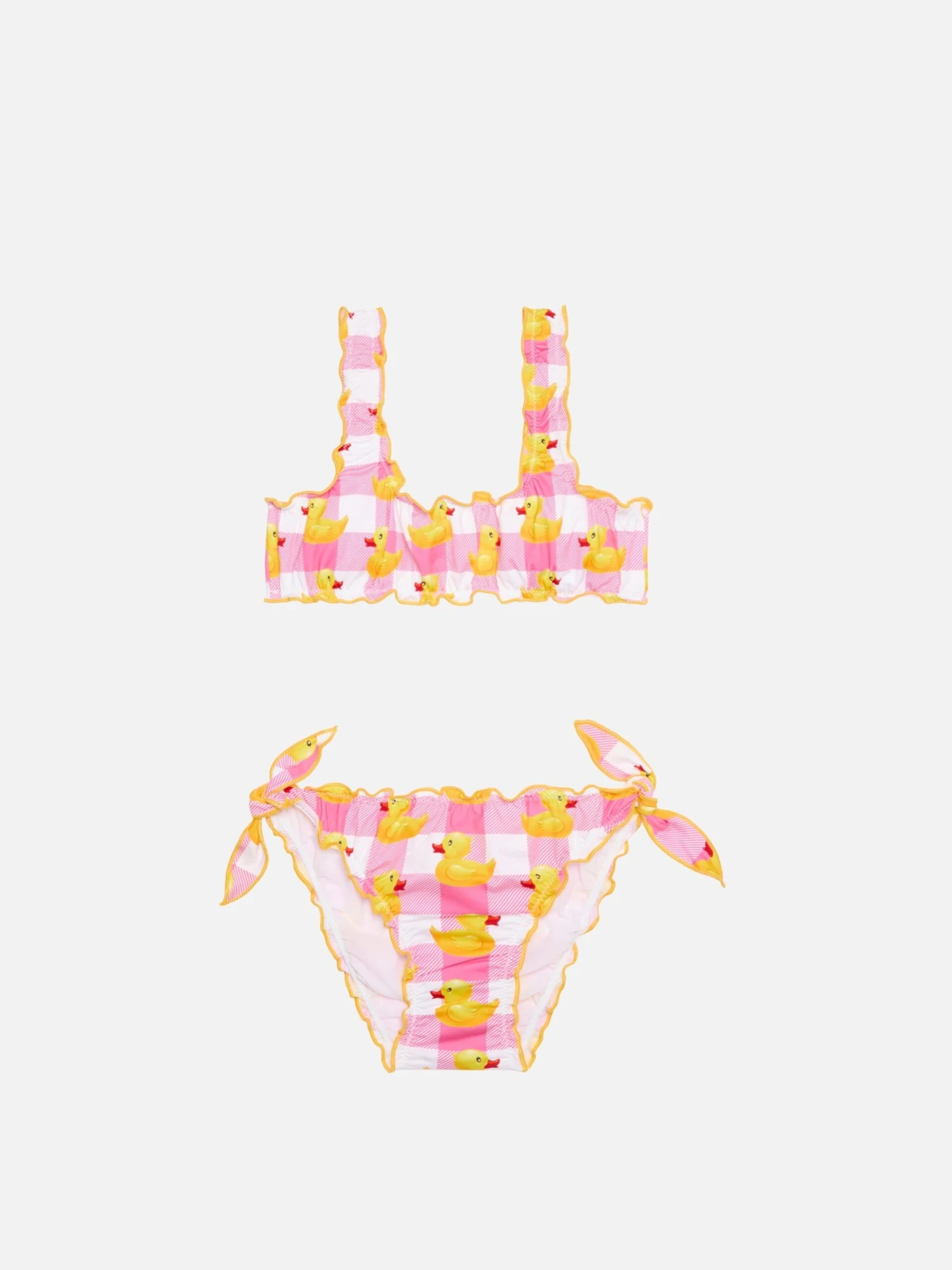 Pink Vichy And Ducky Bikini For Girls 3 Pink Vichy And Ducky Bikini For Girls