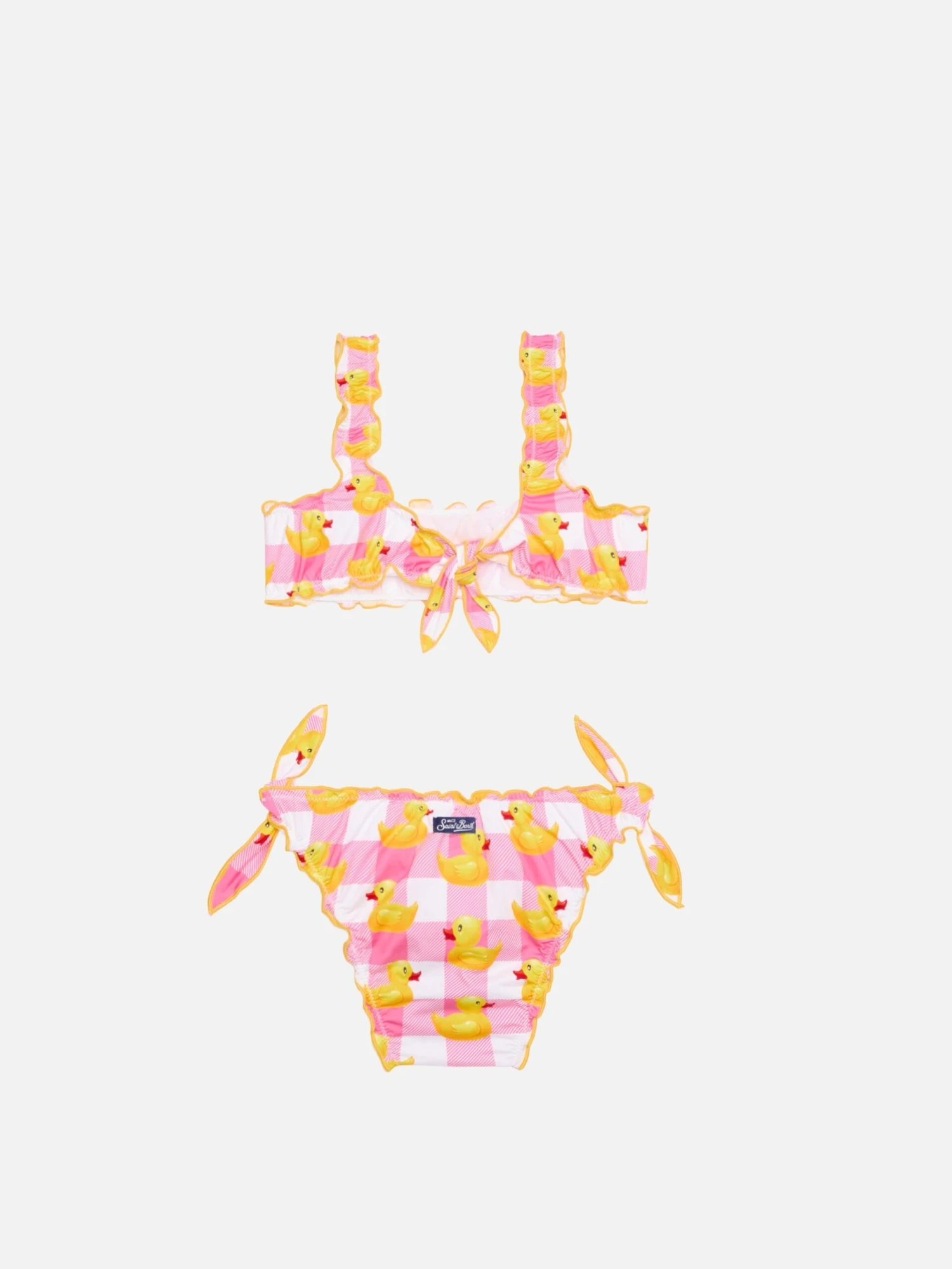 Pink Vichy And Ducky Bikini For Girls 4 Pink Vichy And Ducky Bikini For Girls - Image 2