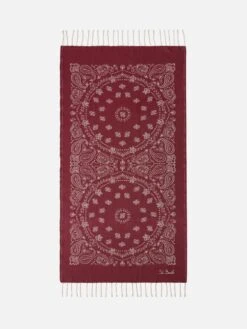 MC2 Saint Barth Foutas Cotton Beach Towel With Bandanna Jacquard