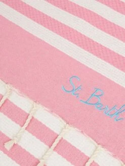 MC2 Saint Barth Cotton Beach Towel Fouta With Pink Striped Print 7 MC2 Saint Barth Cotton Beach Towel Fouta With Pink Striped Print -MC2 Saint Barth Shop UID FOUT0103283H fouta pink striped summer 3