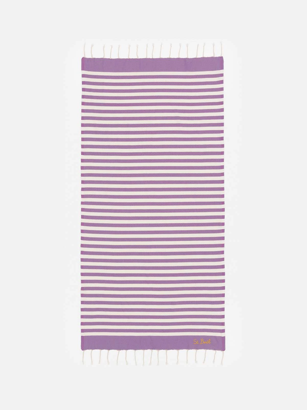MC2 Saint Barth Cotton Beach Towel Fouta With Purple Striped Print 3 MC2 Saint Barth Cotton Beach Towel Fouta With Purple Striped Print