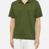 MC2 Saint Barth Military Green Linen Buttonless Polo Shirt Fraser