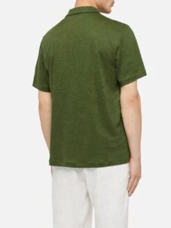 MC2 Saint Barth Military Green Linen Buttonless Polo Shirt Fraser 7 MC2 Saint Barth Military Green Linen Buttonless Polo Shirt Fraser -MC2 Saint Barth Shop UID FRS000100019H MAN POLOSHIRT GREEN PLAIN.COLOR 0 3