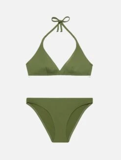 MC2 Saint Barth Maia High-waist Military Green Swim Briefs - Gaia Military Green Triangle Bralette Top