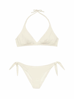 MC2 Saint Barth Yali Cream Classic Swim Briefs - Gaia Cream Triangle Bralette Top