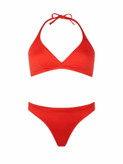 MC2 Saint Barth Woman Orange Triangle Bralette Bikini Gaia Maia