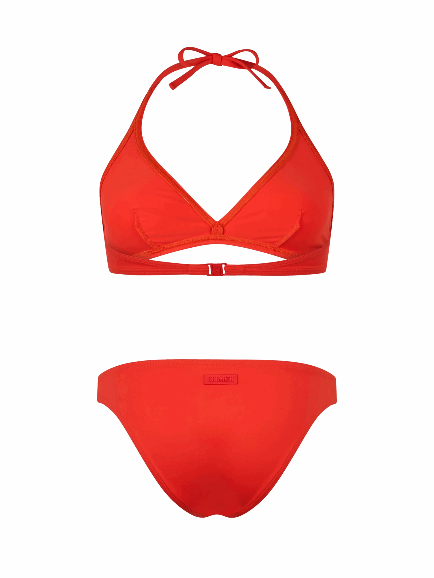 MC2 Saint Barth Woman Orange Triangle Bralette Bikini Gaia Maia 5 MC2 Saint Barth Woman Orange Triangle Bralette Bikini Gaia Maia - Image 3