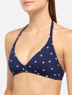 MC2 Saint Barth Fixed Triangle Bikini Gaia Maia With High-waist Swim Briefs And Polka Dots Print -MC2 Saint Barth Shop UID GAI000106631H WOMAN TOPBIKINI BLUE POLKADOTS MC2 2