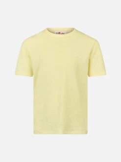 MC2 Saint Barth Boy Pale Yellow Terry T-shirt Gary With St. Barth Embroidery