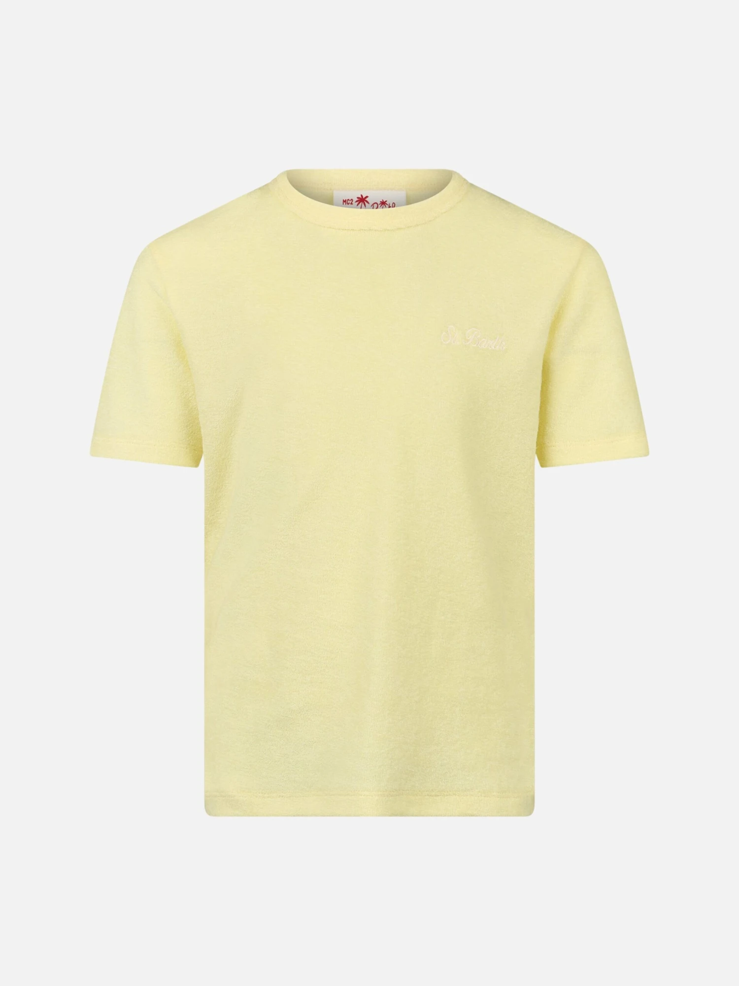 MC2 Saint Barth Boy Pale Yellow Terry T-shirt Gary With St. Barth Embroidery 3 MC2 Saint Barth Boy Pale Yellow Terry T-shirt Gary With St. Barth Embroidery