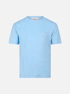 MC2 Saint Barth Boy Light Blue Terry T-shirt Gary With St. Barth Embroidery
