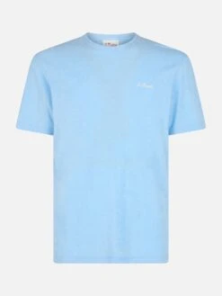 MC2 Saint Barth Man Light Blue Terry T-shirt Gary With St. Barth Embroidery -MC2 Saint Barth Shop UID GAR000200930F MAN T SHIRT SKY 1
