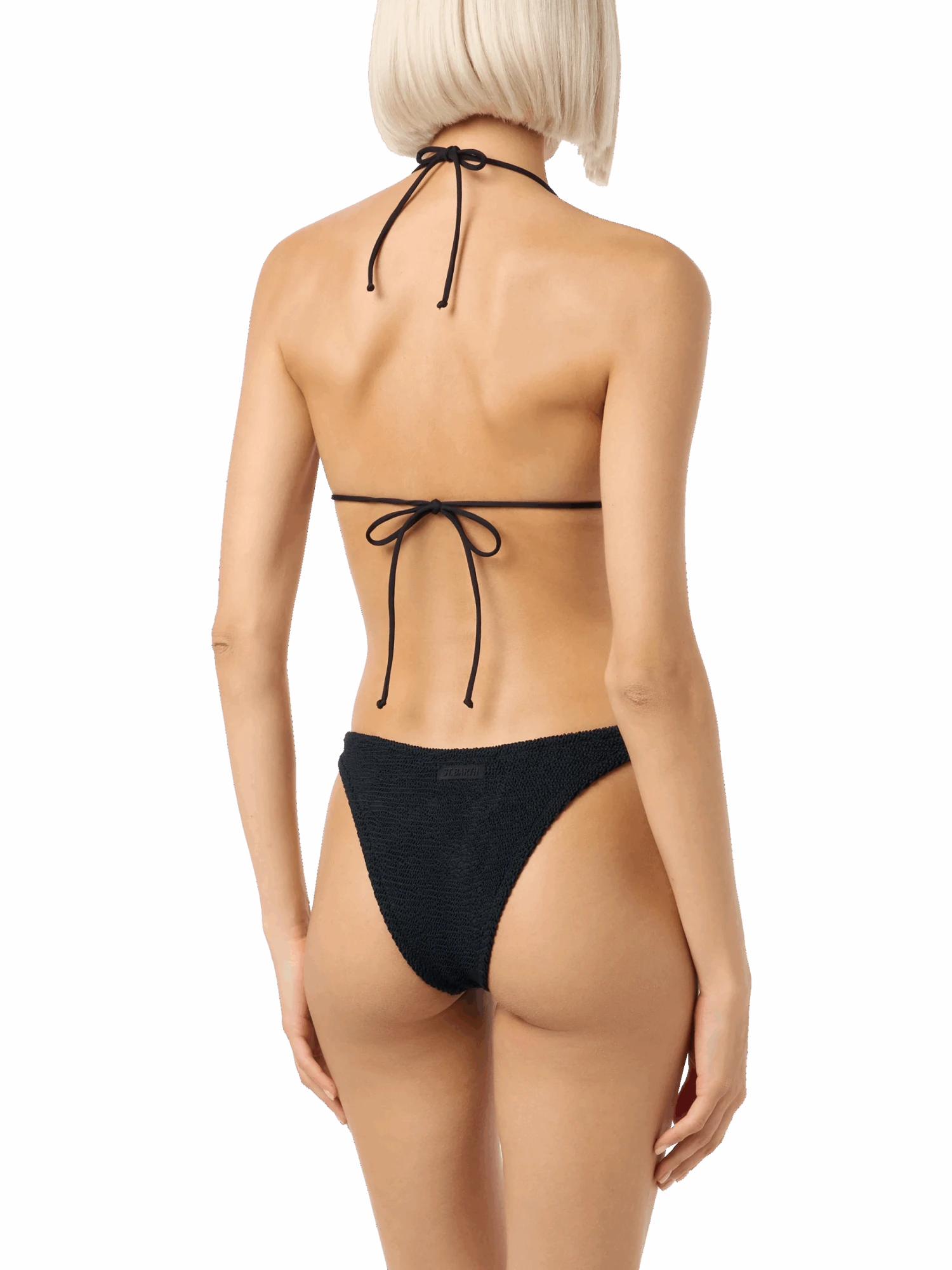 MC2 Saint Barth Woman Black Crinkle Triangle Bikini Guiana Elise 6 MC2 Saint Barth Woman Black Crinkle Triangle Bikini Guiana Elise - Image 4