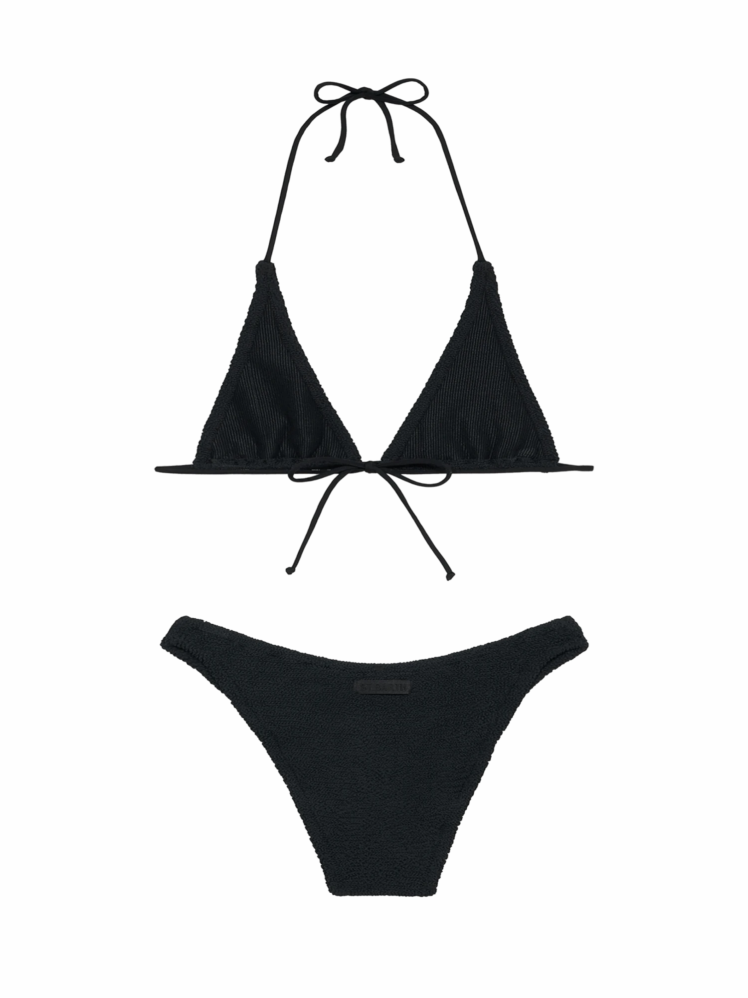 MC2 Saint Barth Woman Black Crinkle Triangle Bikini Guiana Elise 5 MC2 Saint Barth Woman Black Crinkle Triangle Bikini Guiana Elise - Image 3