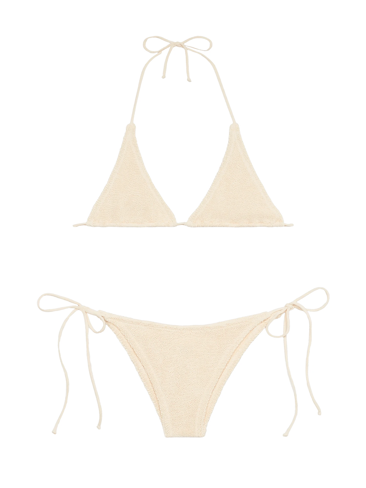MC2 Saint Barth Woman Cream Crinkle Triangle Bikini Guiana Marielle 3 MC2 Saint Barth Woman Cream Crinkle Triangle Bikini Guiana Marielle