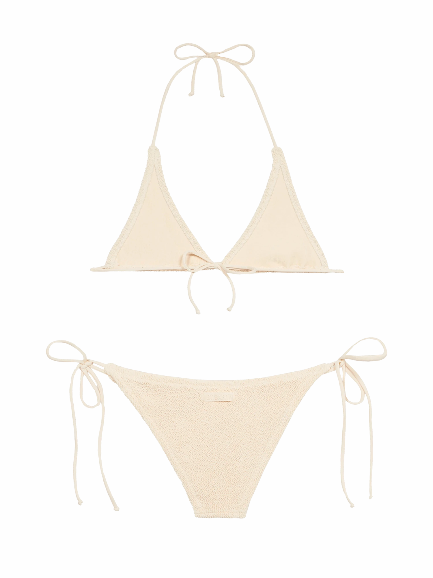 MC2 Saint Barth Woman Cream Crinkle Triangle Bikini Guiana Marielle 5 MC2 Saint Barth Woman Cream Crinkle Triangle Bikini Guiana Marielle - Image 3