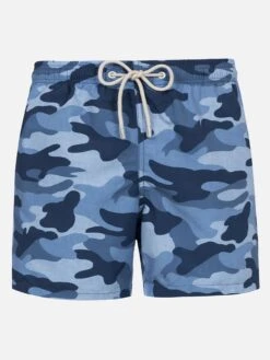 MC2 Saint Barth Man Mid-length Gustavia Swim-shorts With Camouflage Print