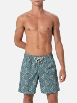 MC2 Saint Barth Man Mid-length Gustavia Swim-shorts With Cashmere Print -MC2 Saint Barth Shop UID GUS000101183F MAN SWIMSHORT GREEN 01 254e316c bec8 41d4 8c04 dbb862b390ad