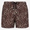 MC2 Saint Barth Man Mid-length Gustavia Swim-shorts With Animalier Print