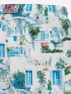 MC2 Saint Barth Mid-length Gustavia Swim-shorts With Greek House Print | AI CO-CREATED DESIGN BY RICKDICK - POWERED BY RED-EYE -MC2 Saint Barth Shop UID GUS000102732H MAN SWIMSHORT WHITE AIBYRICKDICK 20250301143500 04