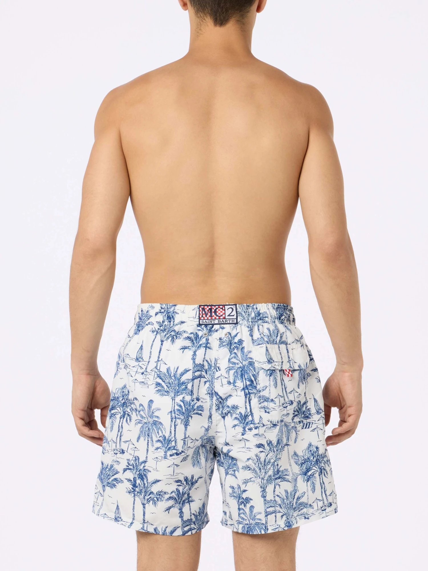 MC2 Saint Barth Mid-length Gustavia Swim-shorts With Toile De Jouy Print 6 MC2 Saint Barth Mid-length Gustavia Swim-shorts With Toile De Jouy Print - Image 4