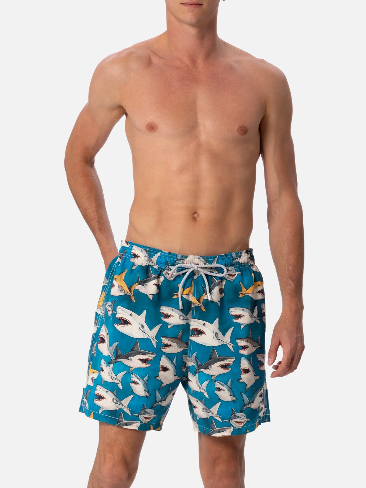 MC2 Saint Barth Man Mid-length Gustavia Swim-shorts With Shark Print| AI CO-CREATED DESIGN BY RICKDICK - POWERED BY RED-EYE 5 MC2 Saint Barth Man Mid-length Gustavia Swim-shorts With Shark Print| AI CO-CREATED DESIGN BY RICKDICK - POWERED BY RED-EYE - Image 3