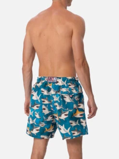 MC2 Saint Barth Man Mid-length Gustavia Swim-shorts With Shark Print| AI CO-CREATED DESIGN BY RICKDICK - POWERED BY RED-EYE 10 MC2 Saint Barth Man Mid-length Gustavia Swim-shorts With Shark Print| AI CO-CREATED DESIGN BY RICKDICK - POWERED BY RED-EYE -MC2 Saint Barth Shop UID GUS000104317F MAN SWIMSHORT GREEN 02