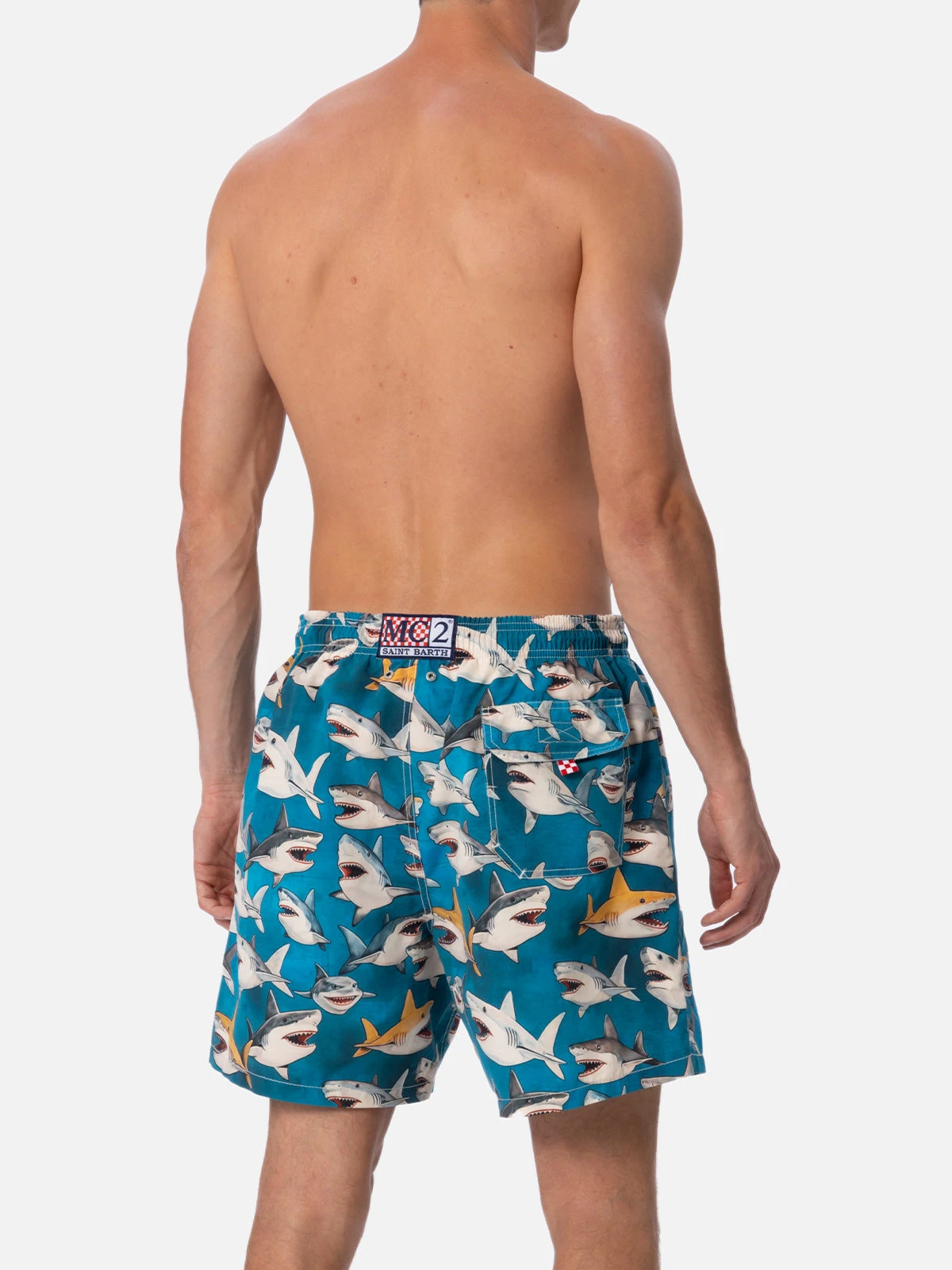 MC2 Saint Barth Man Mid-length Gustavia Swim-shorts With Shark Print| AI CO-CREATED DESIGN BY RICKDICK - POWERED BY RED-EYE 6 MC2 Saint Barth Man Mid-length Gustavia Swim-shorts With Shark Print| AI CO-CREATED DESIGN BY RICKDICK - POWERED BY RED-EYE - Image 4