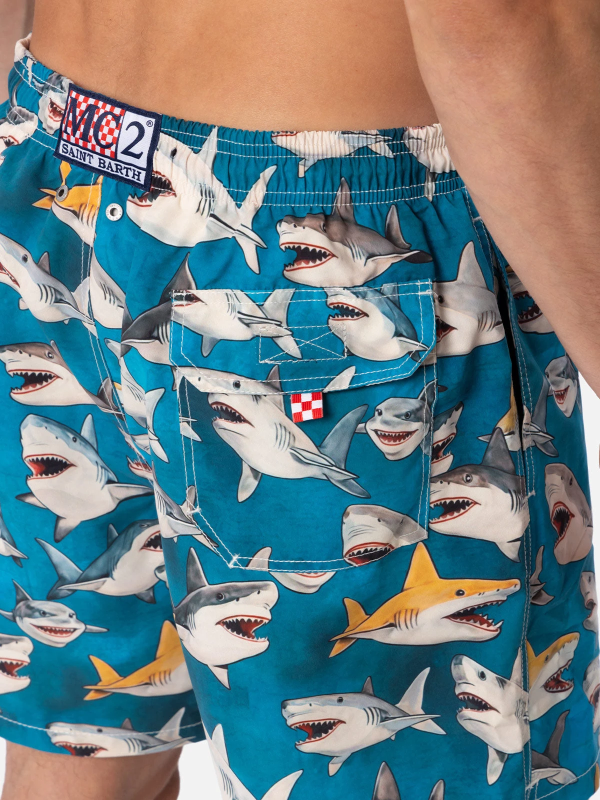 MC2 Saint Barth Man Mid-length Gustavia Swim-shorts With Shark Print| AI CO-CREATED DESIGN BY RICKDICK - POWERED BY RED-EYE 7 MC2 Saint Barth Man Mid-length Gustavia Swim-shorts With Shark Print| AI CO-CREATED DESIGN BY RICKDICK - POWERED BY RED-EYE - Image 5