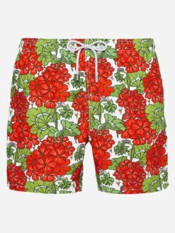 MC2 Saint Barth Mid-length Gustavia Swim-shorts With Flower Print | ALESSANDRO ENRIQUEZ SPECIAL EDITION