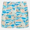 MC2 Saint Barth Mid-length Gustavia Swim-shorts With Mykonos Postcard Print | AI CO-CREATED DESIGN BY RICKDICK - POWERED BY RED-EYE -MC2 Saint Barth Shop UID GUS000105537H MAN SWIMSHORT WHITE POSTCARD PLACES AIBYRICKDICK 5