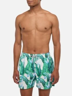 Tropical Leaf Print Mid-length Swim Shorts 10 Tropical Leaf Print Mid-length Swim Shorts -MC2 Saint Barth Shop UID GUS0001ARIE01 MAN SWIMSHORT GREEN MC2 MC2 20250704173518 1