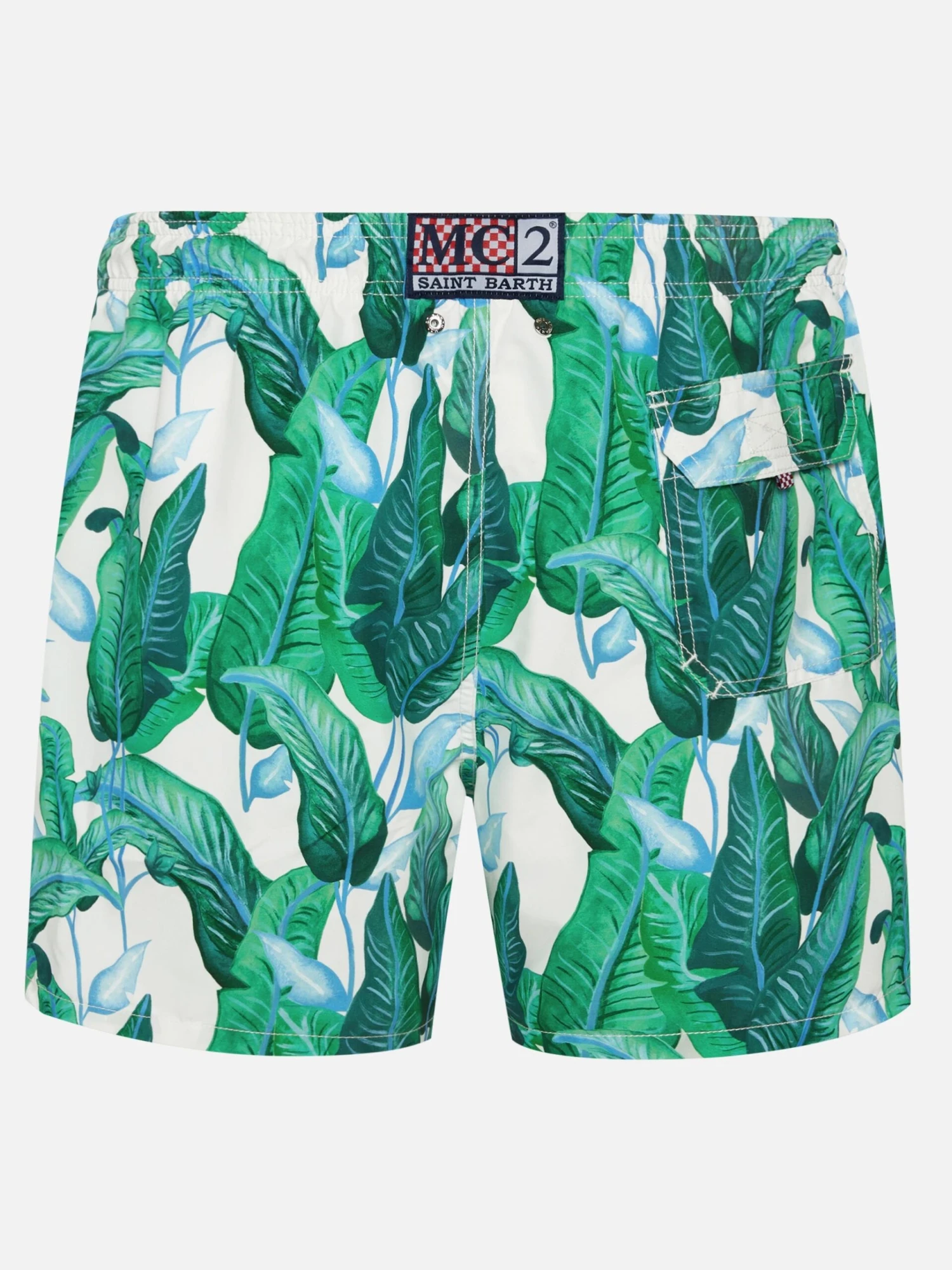 Tropical Leaf Print Mid-length Swim Shorts 4 Tropical Leaf Print Mid-length Swim Shorts - Image 2
